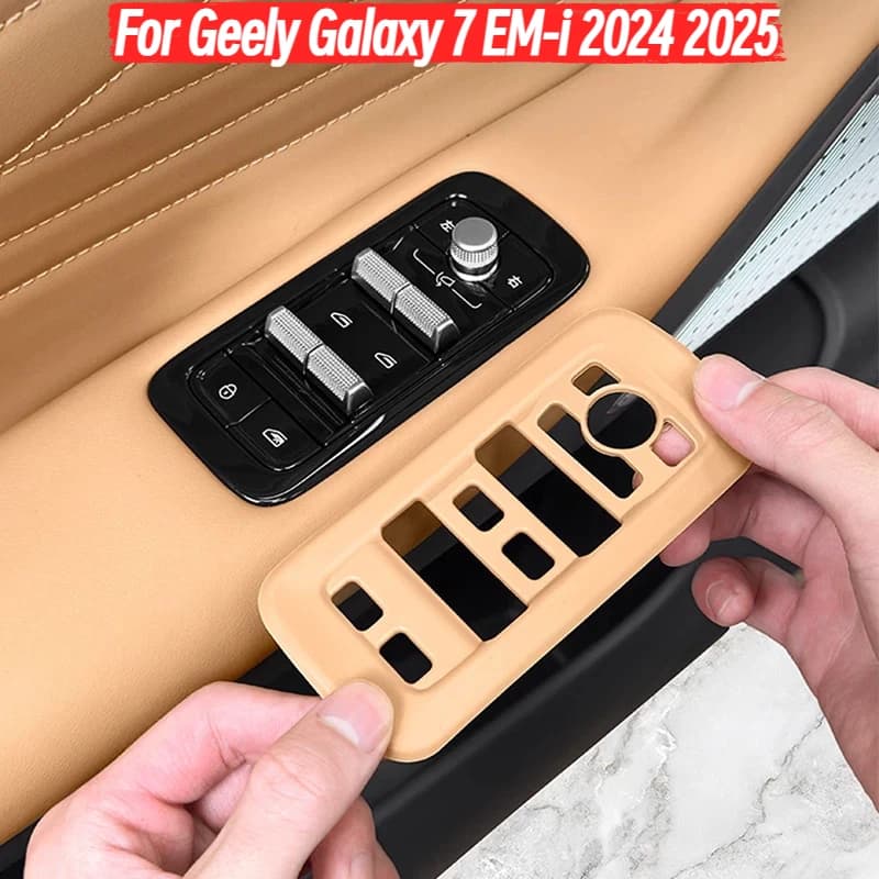 For Geely Galaxy Starship 7 EM-i 2024 2025 Door Glass Lifting Panel Handle Silicone Protective Pad Interior Accessories