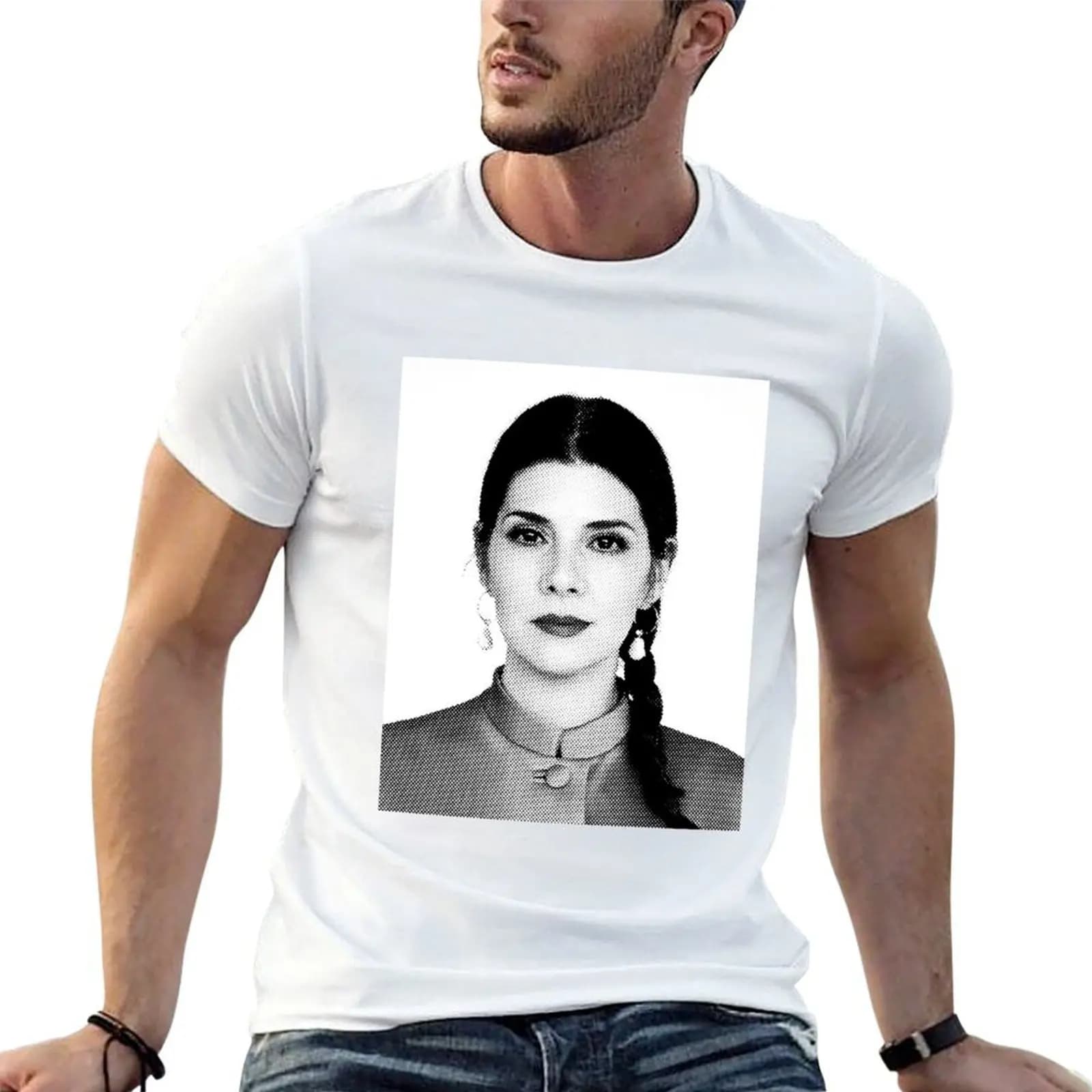 Marisa Tomei Black & White Portrait Made Of Points T-Shirt summer 2026 sublime Men's clothing
