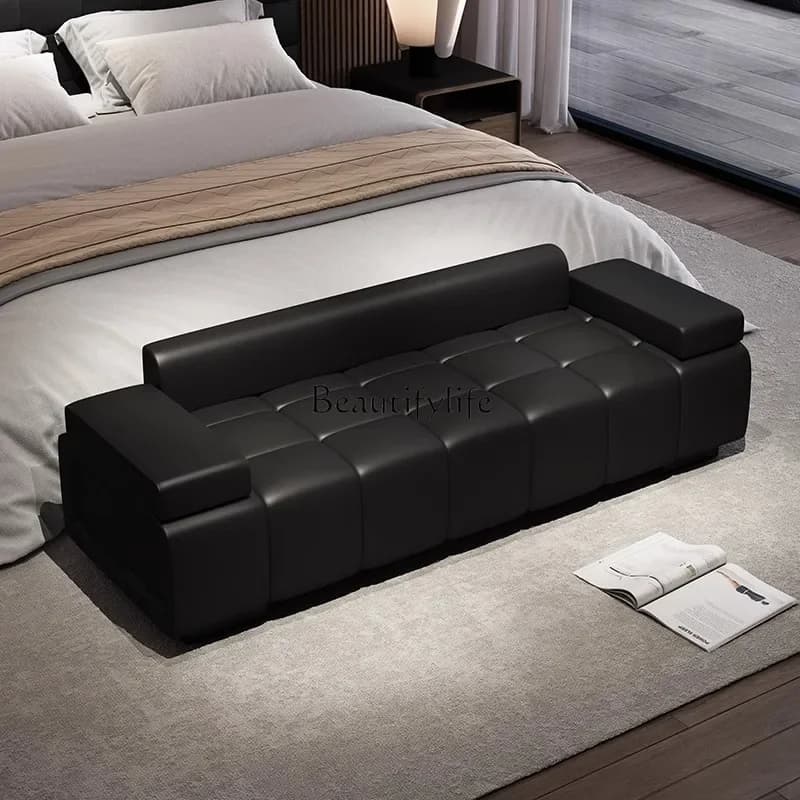 02Family Bedroom Side Stool Master Bedroom Bed Bed Clothes Living Room Small Apartment Long Bar Sofa Stool Hotel