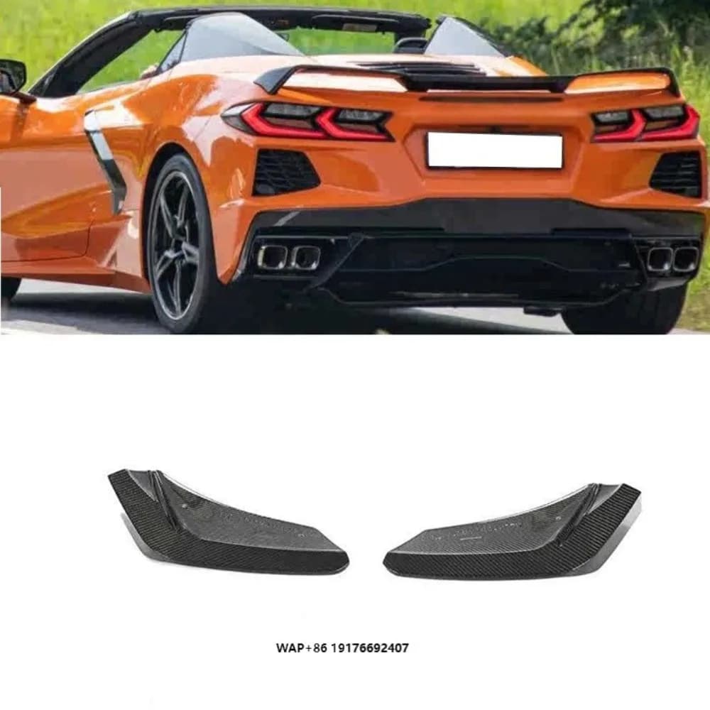 Carbon Fiber Car Bumper Front Lip Wrap Angle Protection Against Collision forChevrolet Corvette C8