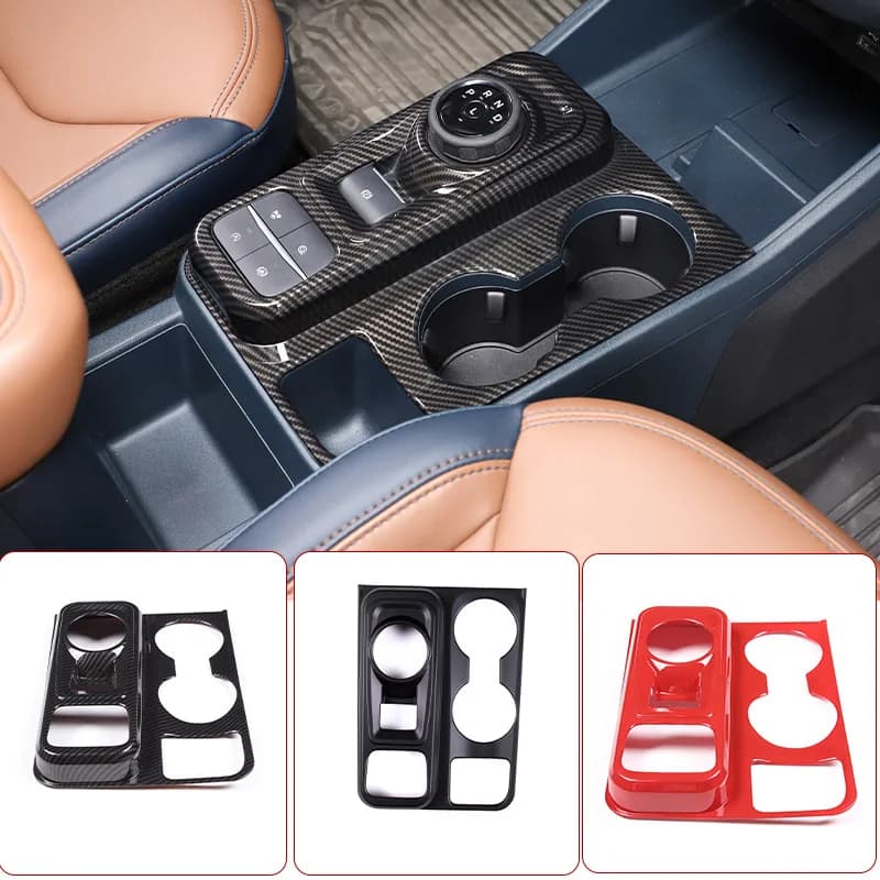 For Ford Maverick 2022 ABS Matte Black/Carbon Fiber Car Center Control Shift Panel Cover Trim Sticker Car Interior Accessories