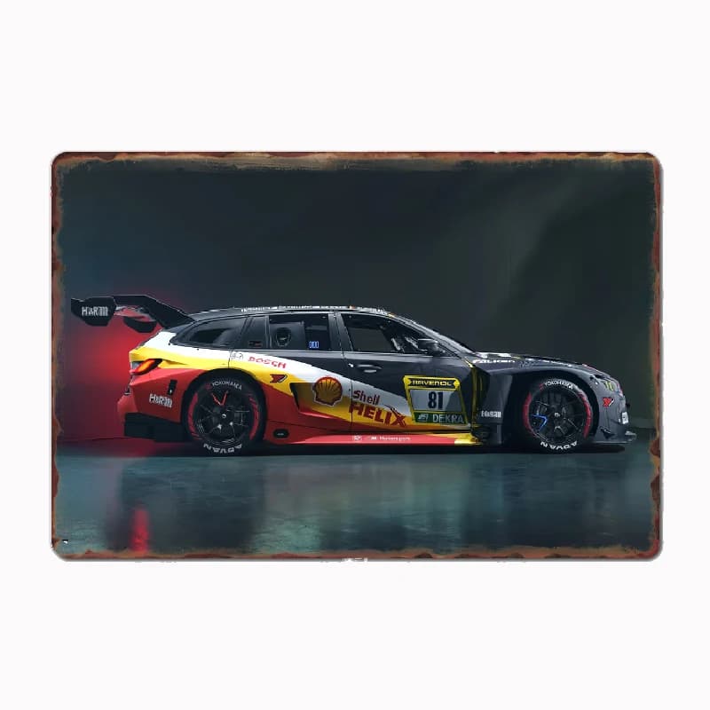 M4 GT3 Touring Car Race Car Vintage Poster Metal Custom Sign Living Room Wall Indoor Decor Room Decoration Bedroom Home Decor