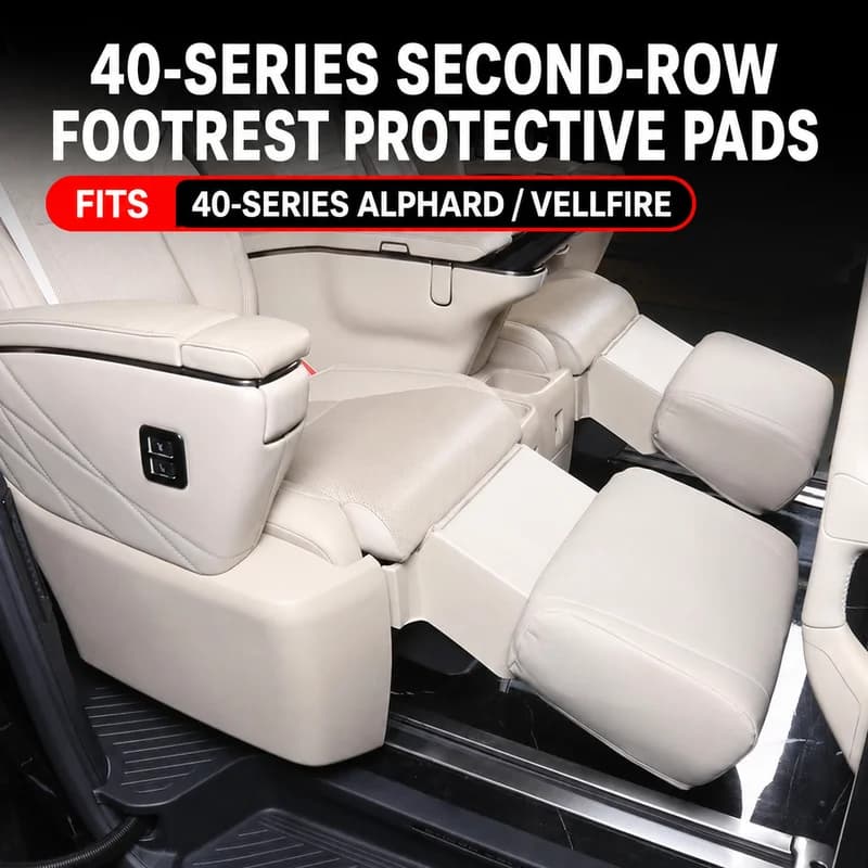 Car Second Row Leg Rest Covers for Toyota Alphard Vellfire 40 Series PU Leather Footrest Protector Interior Accessories 2PCS