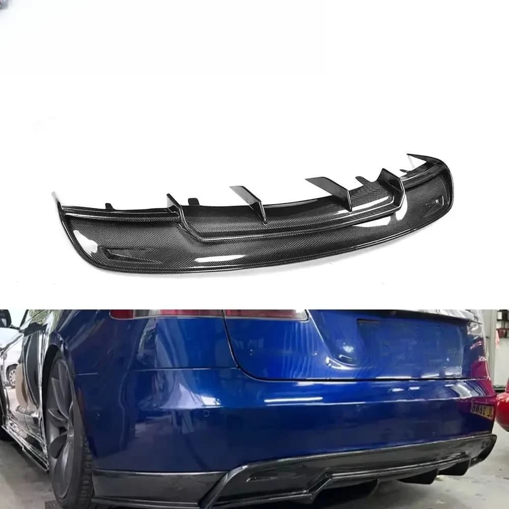 Carbon Fiber Rear Bumper Diffuser for Tesla Model S 2012-2016 Body Kit