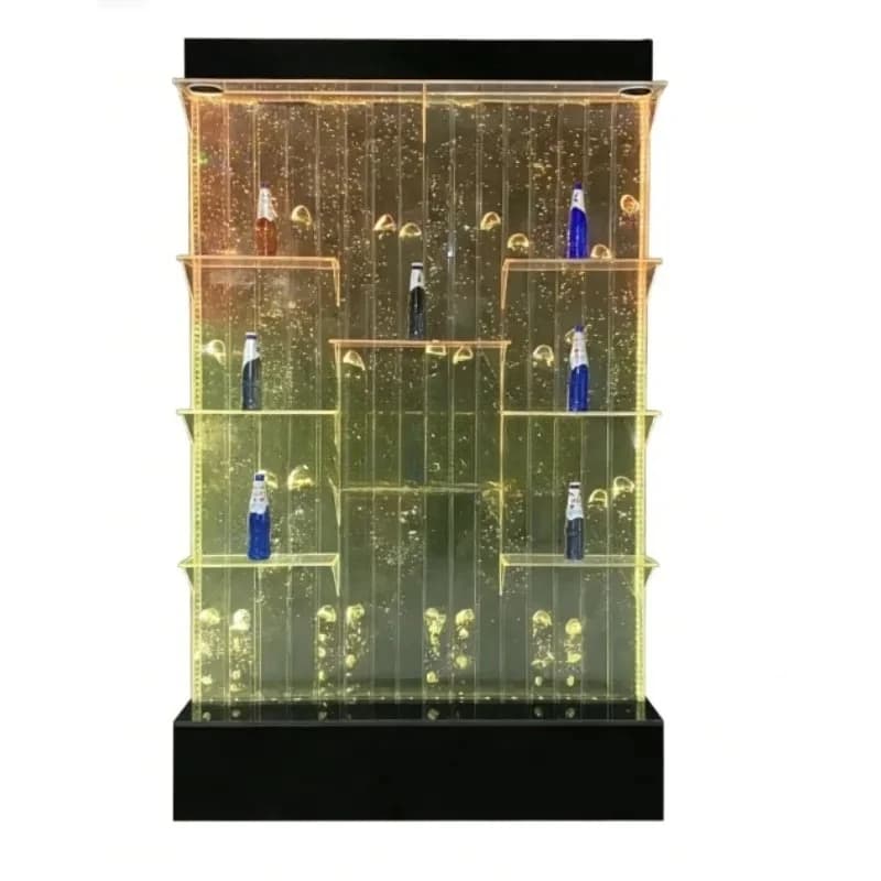 Acrylic Room Divider Partition - Multifunctional Transparent Wall Shelf Wine Cabinet Storage Organizer for Living Room Home Deco