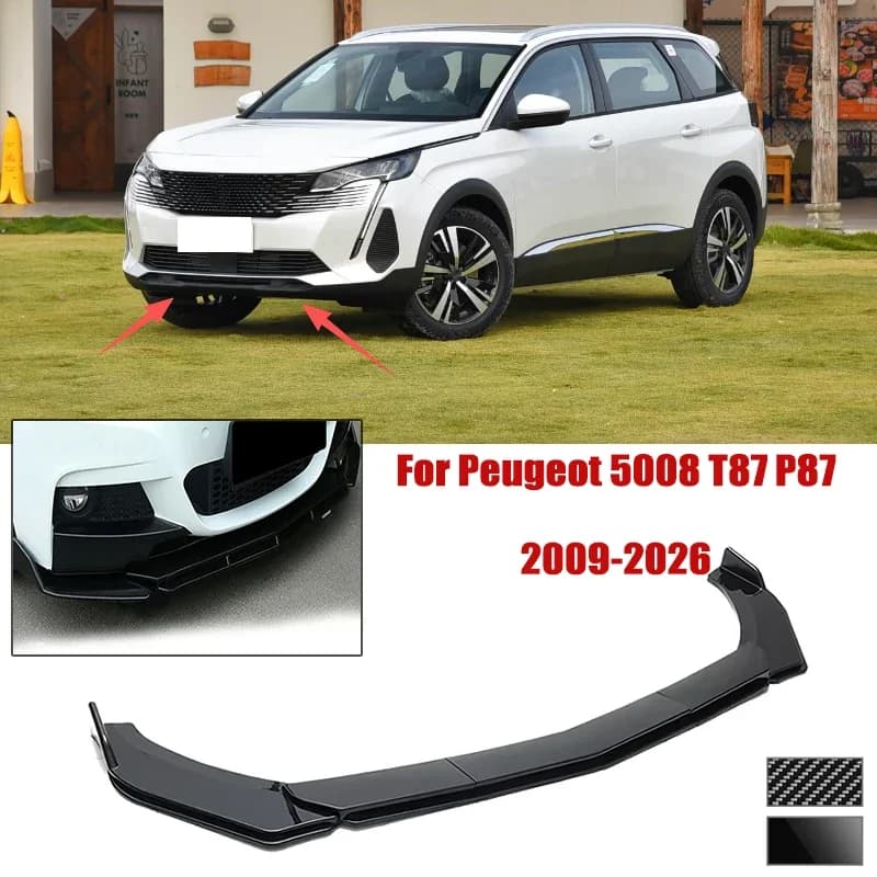 5pcs Front Bumper Shovel For Peugeot 5008 T87 P87 2009-2026 Spoiler Front Bumper Deflector Anti Scratch Protection Device