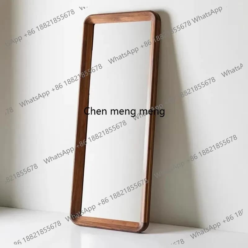 French Style Retro Solid Wood Frame Full-Body Mirror Home Use Floor-Standing Mirror Nordic Style High Definition Clothing Mirror