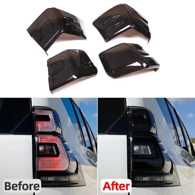 For Toyota Land Cruiser Prado120 150 250 03-26 ABS Blackened Car Rear Tail Light Lamp Decoration cover Sticker Car Accessories