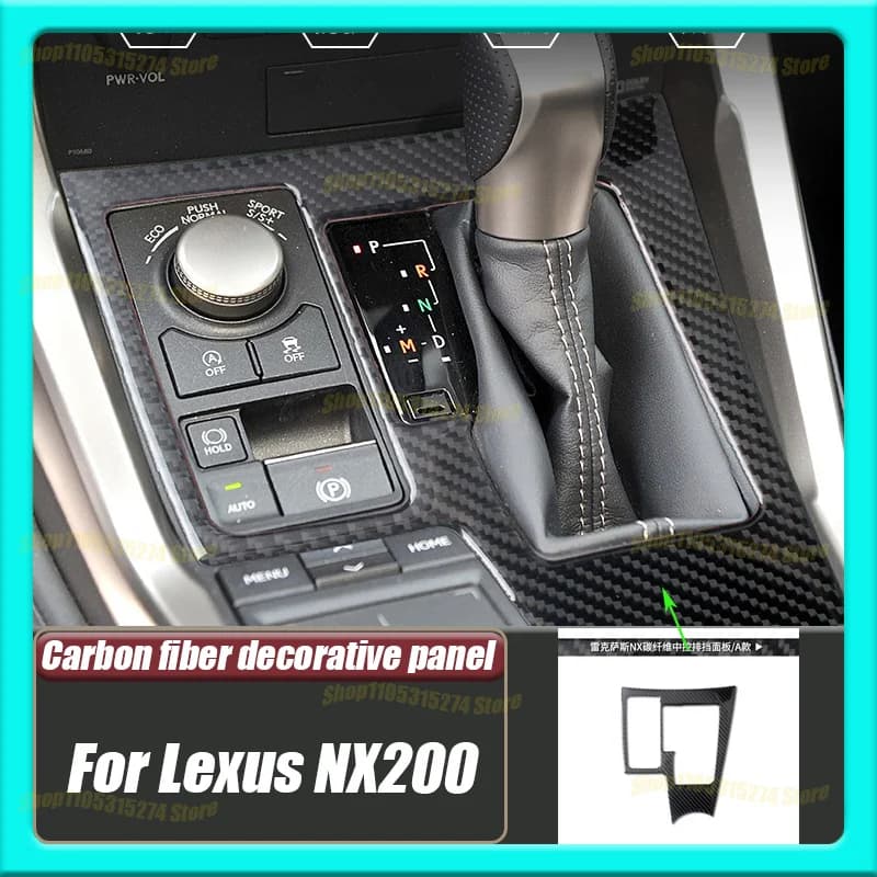 Real Carbon Fiber Gear Panel, Suitable for Lexus NX200 Interior Modification Decorative Frame Auto Parts