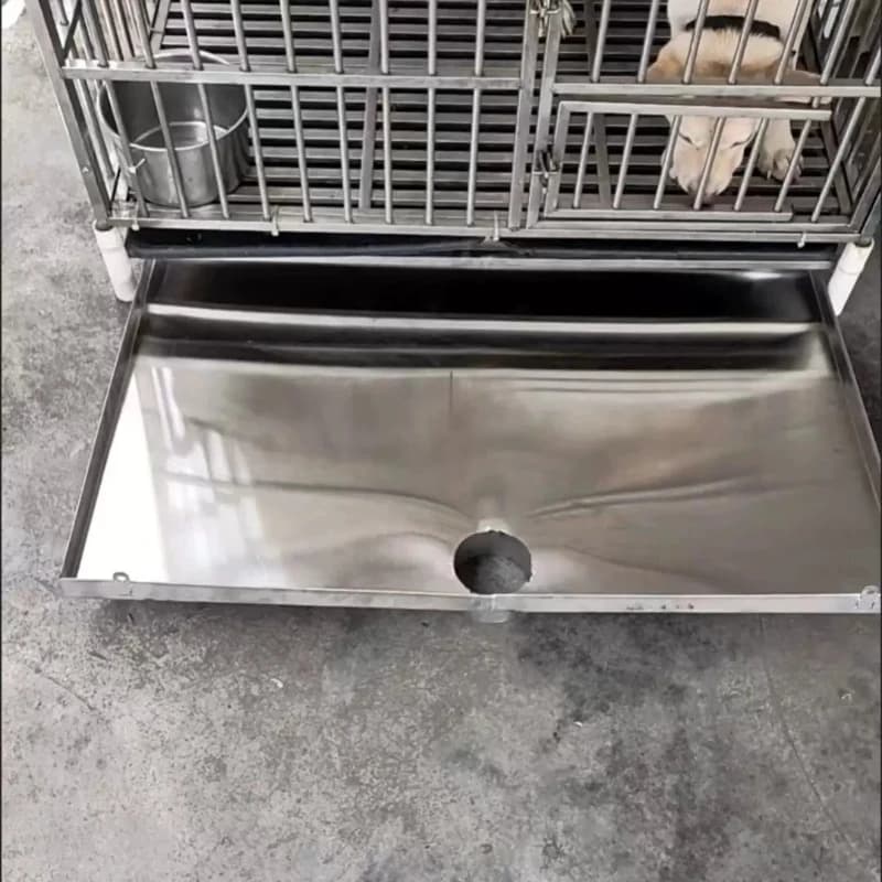 Stainless Steel Cage Pet Dog Funnel Drainage Bulldog Dog Toilet Straight Drainage Sewer