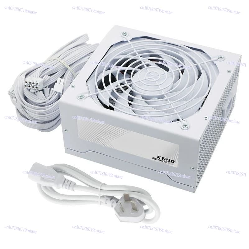 K650 Spot White Brand New All White ATX Rated 650wPC Power Supply Ocean View Room DIY Desktop Computer