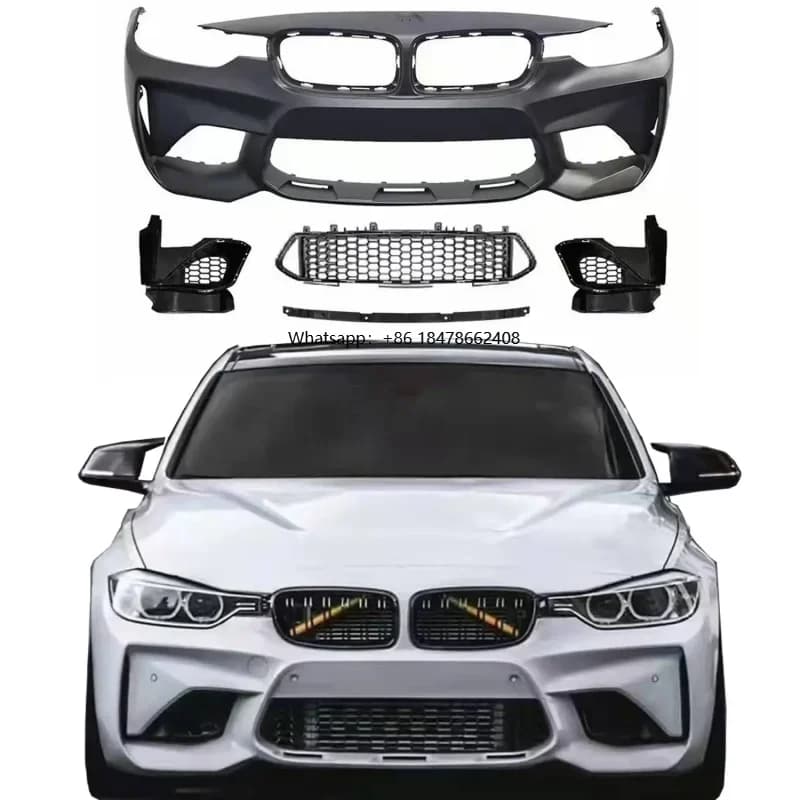 For  3 Series 2012-2019  F30 F35 318i 328i 330i 335d Upgrade to M3C Style Body Kit Include Front Bumper Assembly with Grille