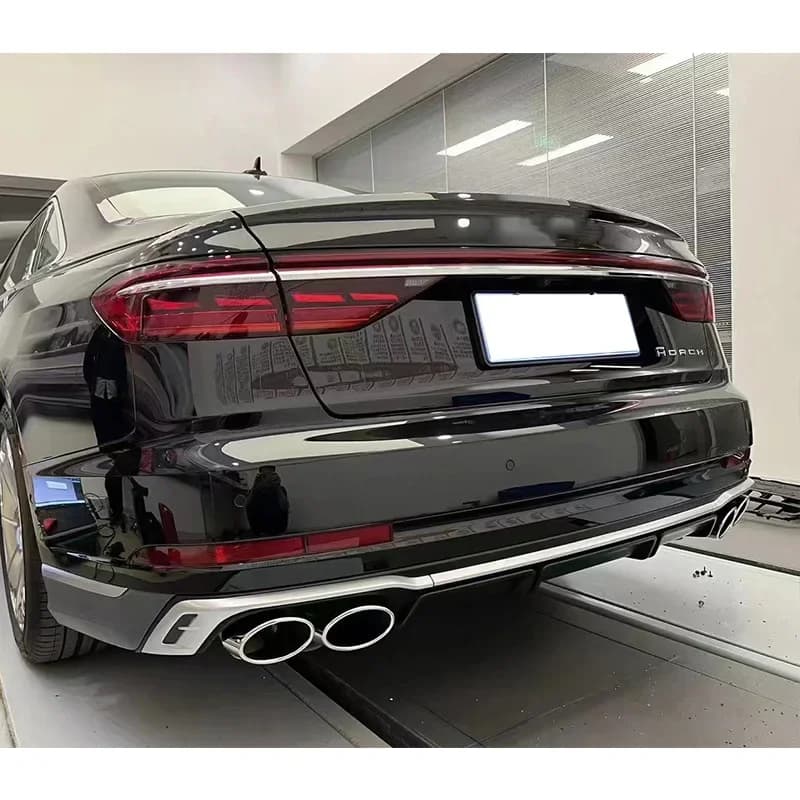 Suitable For 18-24 Audi A8L Upgraded S8 Rear Lip Four Out Tail Throat Split D5PA Version S8 Tail Lip Surround