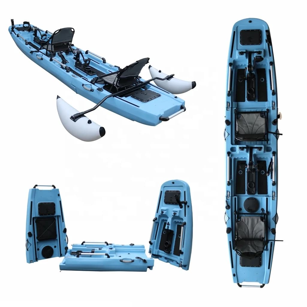 2-Person modular fishing kayak with three pedal drive 14.5 feet