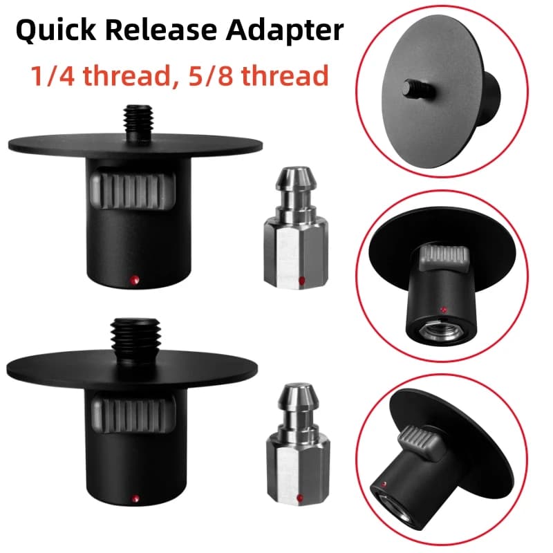 1/4 Thread RTK Quick Release Adapter for GPS GNSS Receiver for Leica for Topcon 5/8 Thread Range Surveying Pole Centering Rod