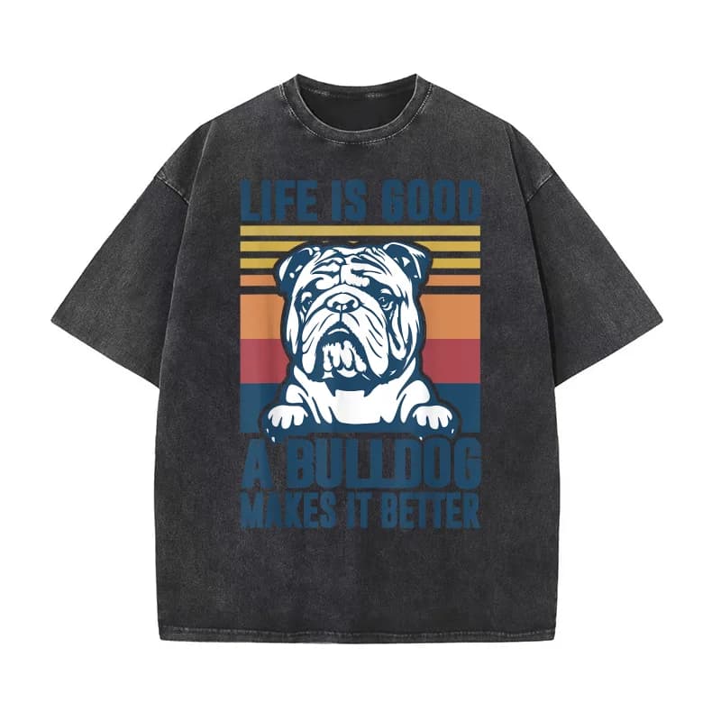 Bulldog Gifts For Women Men Dog Dad Dog Mom English Bulldog T-shirt Men's Tee Shirt Short Sleeve Male Clothes Fashion