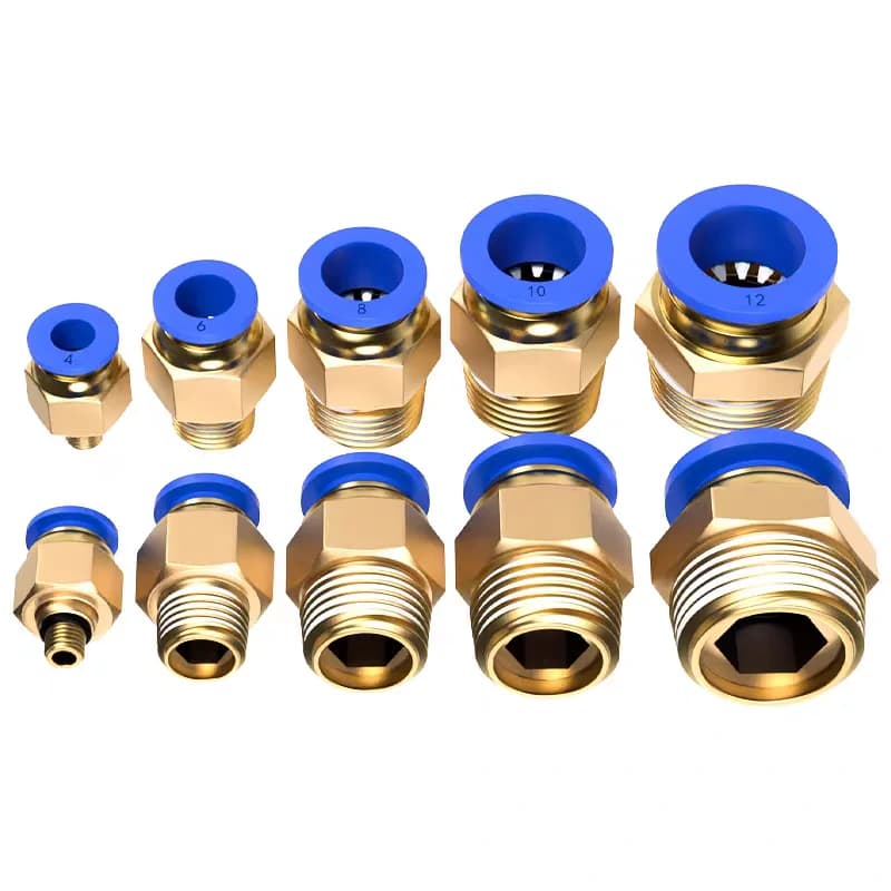 Brass Nickel-Plated High Pressure Pneumatic Quick Connector PC Male Straight Fittings for Air Hose Tools