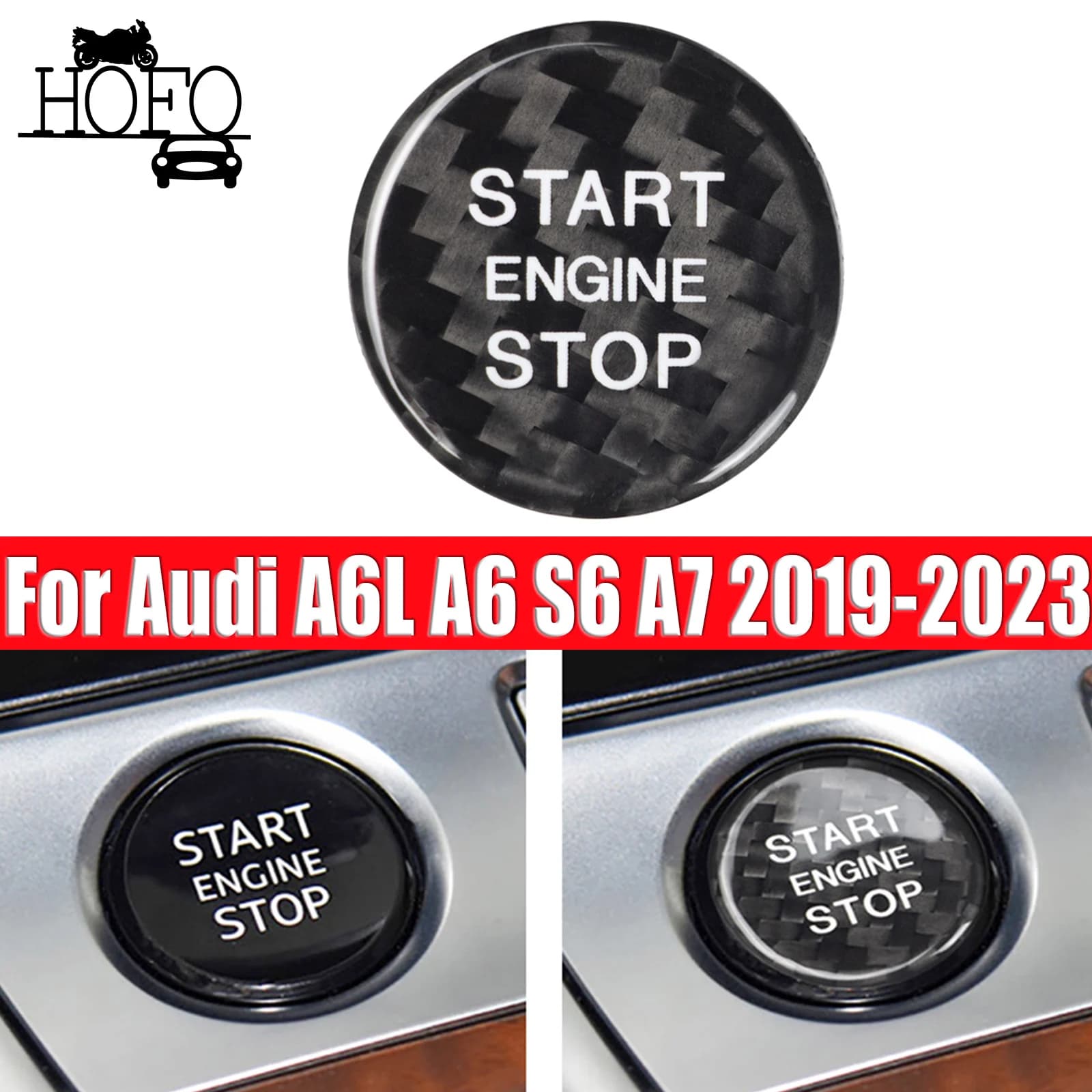 For Audi A6L A6 S6 A7 2019-2023 Engine Start Stop Button Cover Trim
