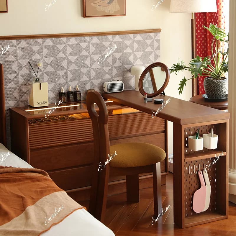 Vintage dresser, bedroom dressing table, solid wood multifunctional desk