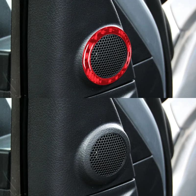 For 07-13 Toyota Tundra Car Interior Modification Carbon Fiber DR Audio Ring Decorative Stickers