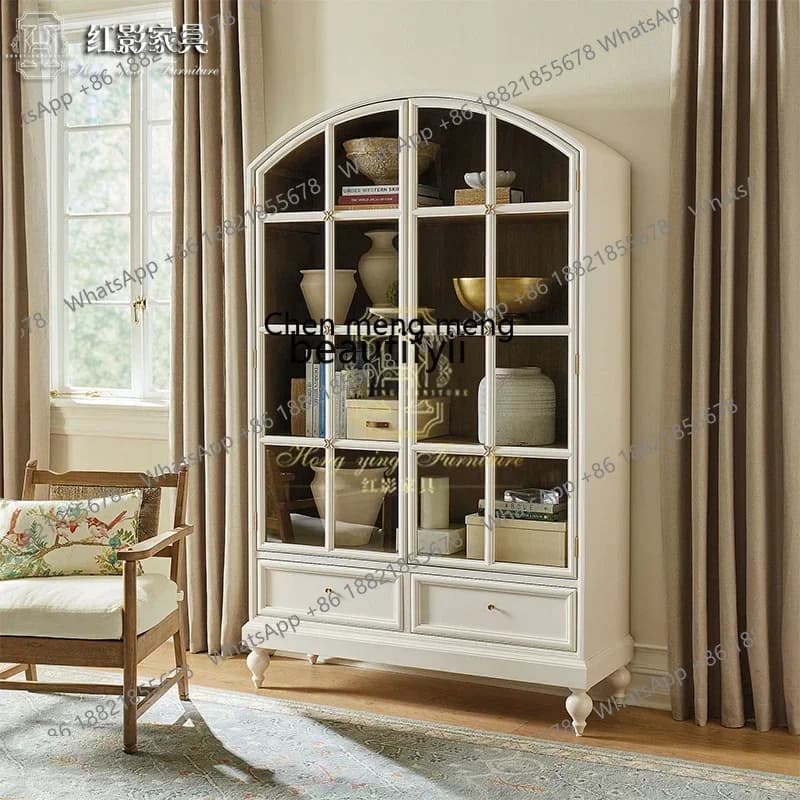 D178  American all-solid wood dining side cabinet wine cabinet integrated against the wall kitchen dining room log storage  cabi