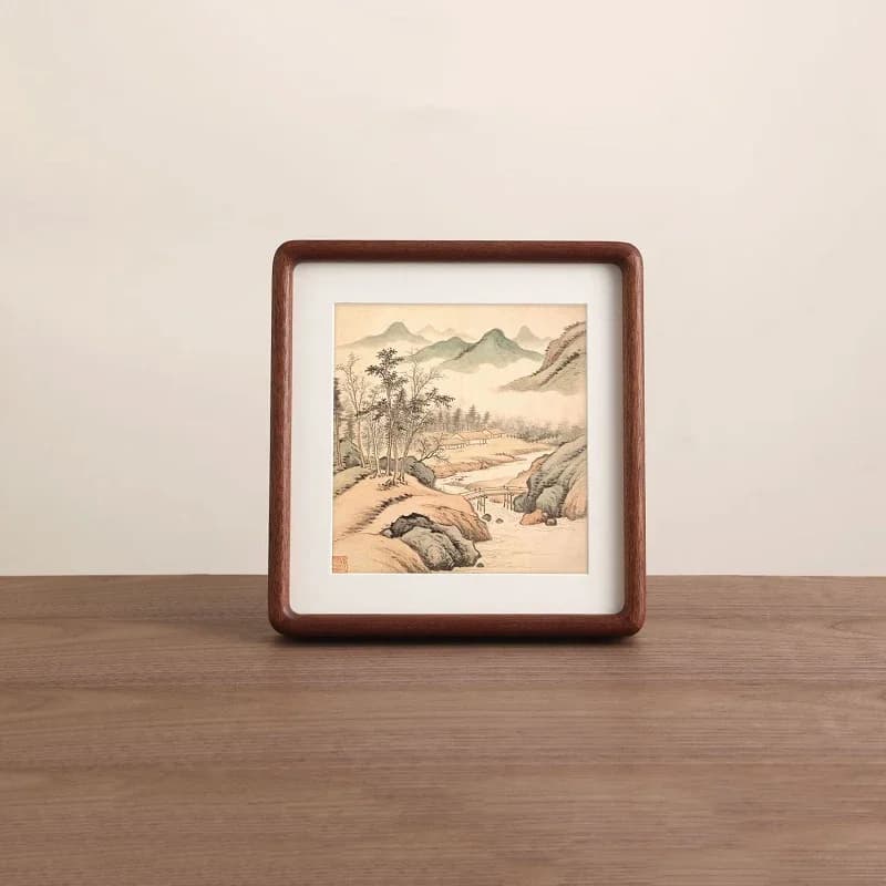 Rounded Corner Square Solid Wood Photo Frame Mortise‑Tenon Craft Multi‑Wood Wall Mount Picture Holder Home Art Decor