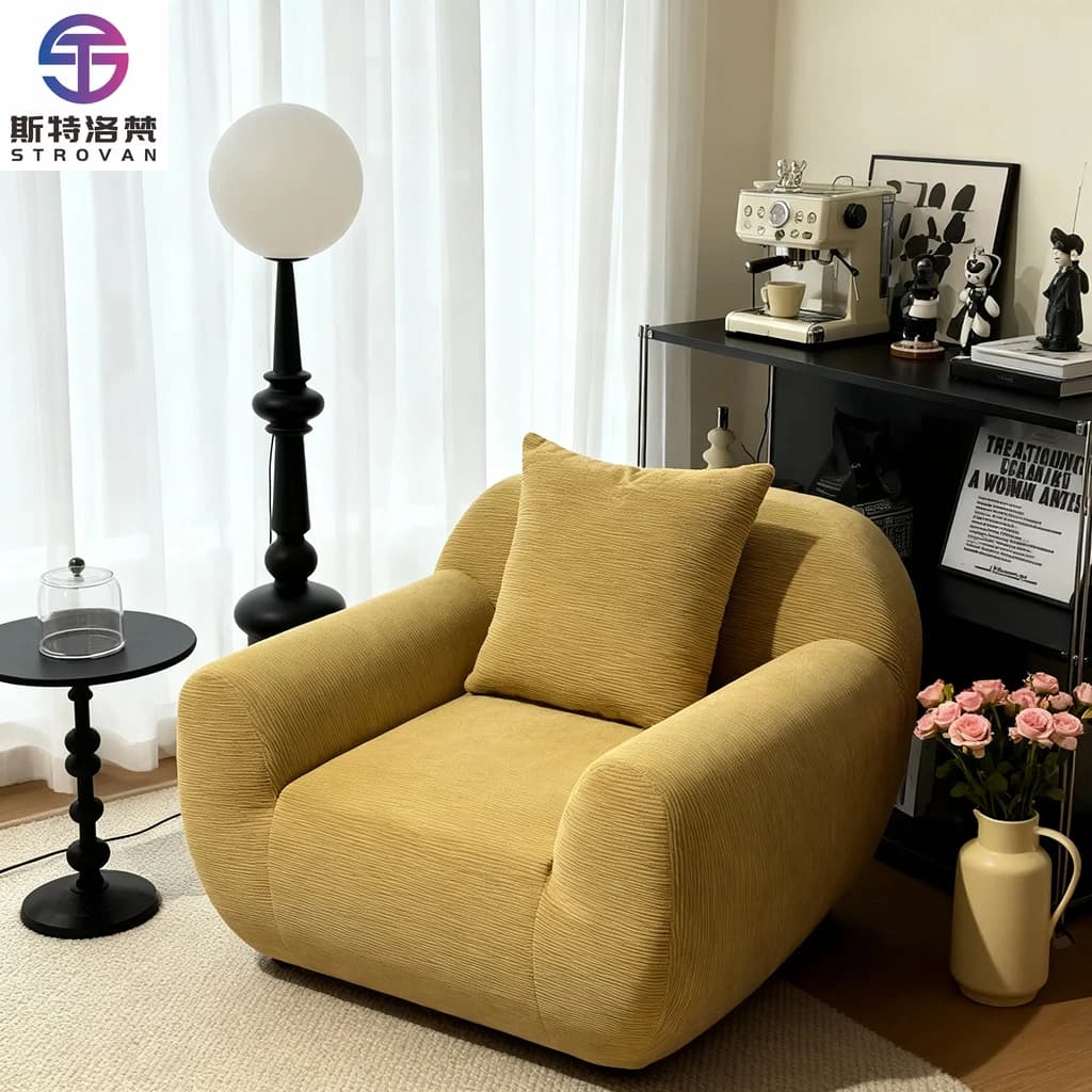 Lazy Sofa Bedroom Livingroom Furniture Blue Floor Single Sofas Fabric Modular Set Compression Sofa White