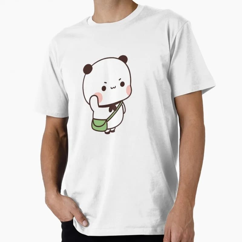 Bubu saluting Funny Gift t shirt ‌kawaii‌ Panda Bear Cartoon Graphic tee Cute Y2K Clothes 100% cotton All size Tee S-6XL