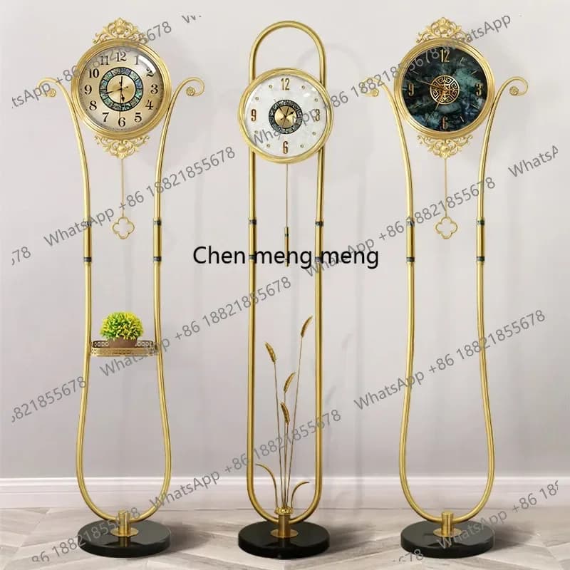 N138  Modern light luxury, floor clock household living room large clock villa creative vertical clock mute