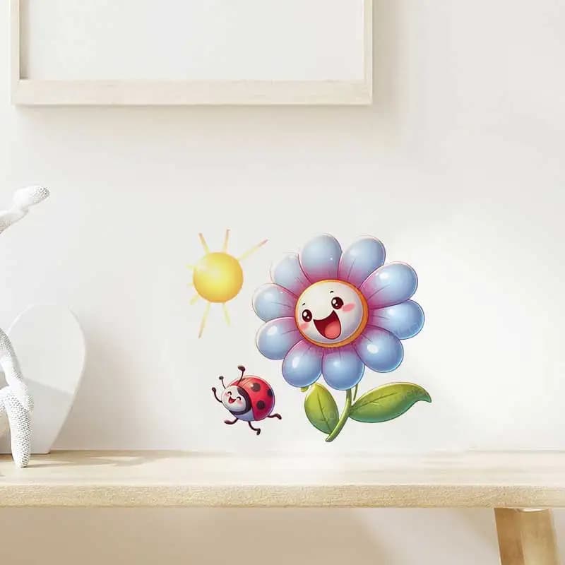 Cute Flower Stickers Self-Adhesive Home Decor for Interior Room Door Desk Wall Corridor Porch - Creative Wall Decoration AA49