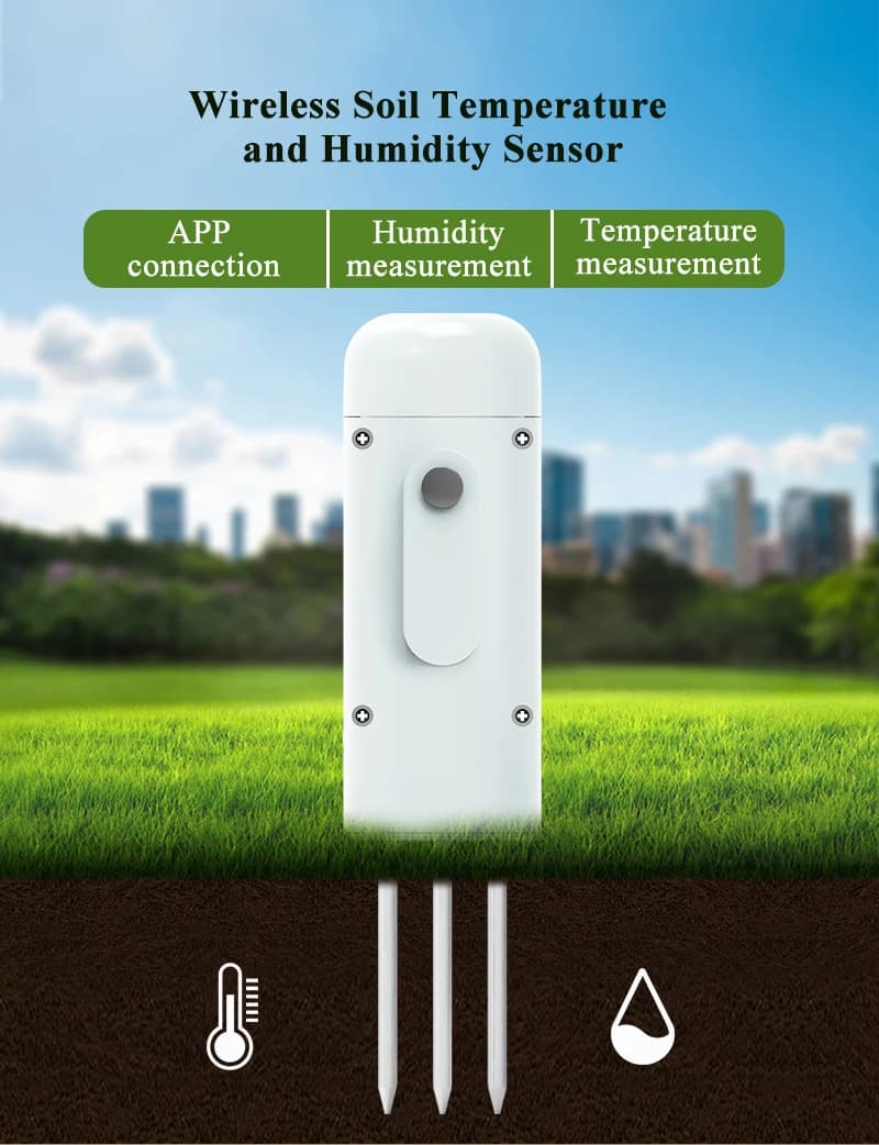 Smart WiFi IoT Wireless Soil Detector Soil Temperature Humidity Sensor Outdoor Garden Agricultural Monitoring Equipment