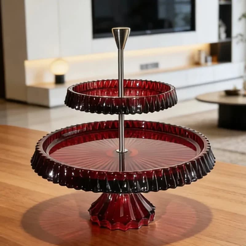 Crown fruit plate, handmade crystal plate, dried fruit, snacks, cake plate with feet