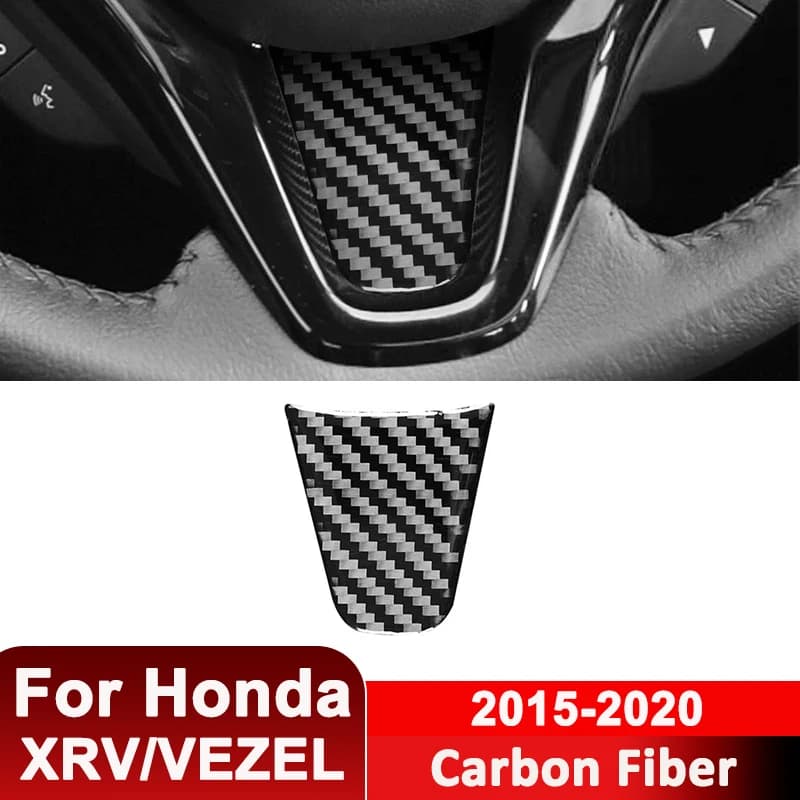 For Honda XRV VEZEL 2015-2020 Carbon Fiber Car Steering Wheel Panel U-Shape Decorative Sticker Auto Interior Accessories