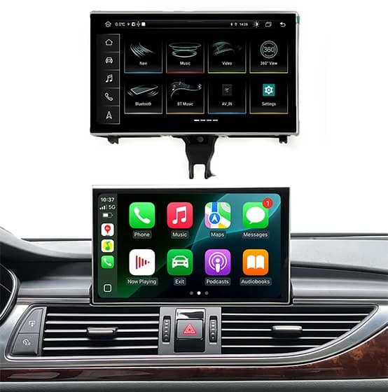 9" Inch Retractable Touch Screen Qualcomm 8G 128G Android AUTO Carplay For AUDI 2012-2018 A6 A7 C7 Car Players GPS Navigation
