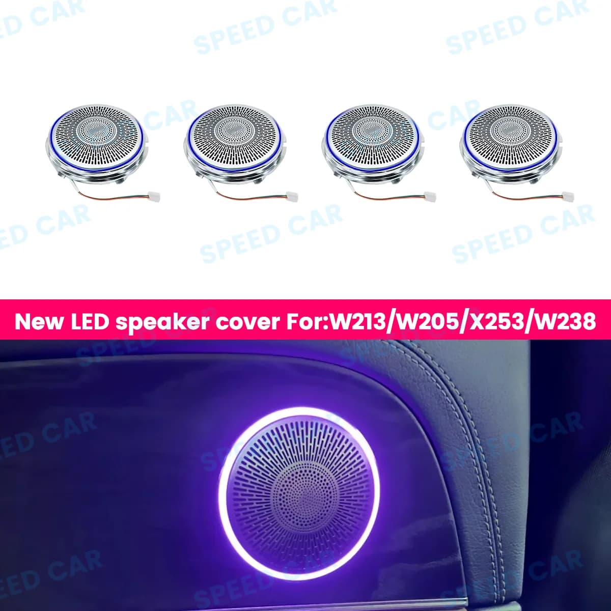 New LED Speaker Covers for Mercedes Benz C Class W205 W213 X253 W238 C/E Class E Coupe Car Interior Lighting Accessories