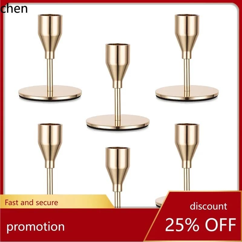 Hxl golden candlestick ornaments romantic table setting props decorations