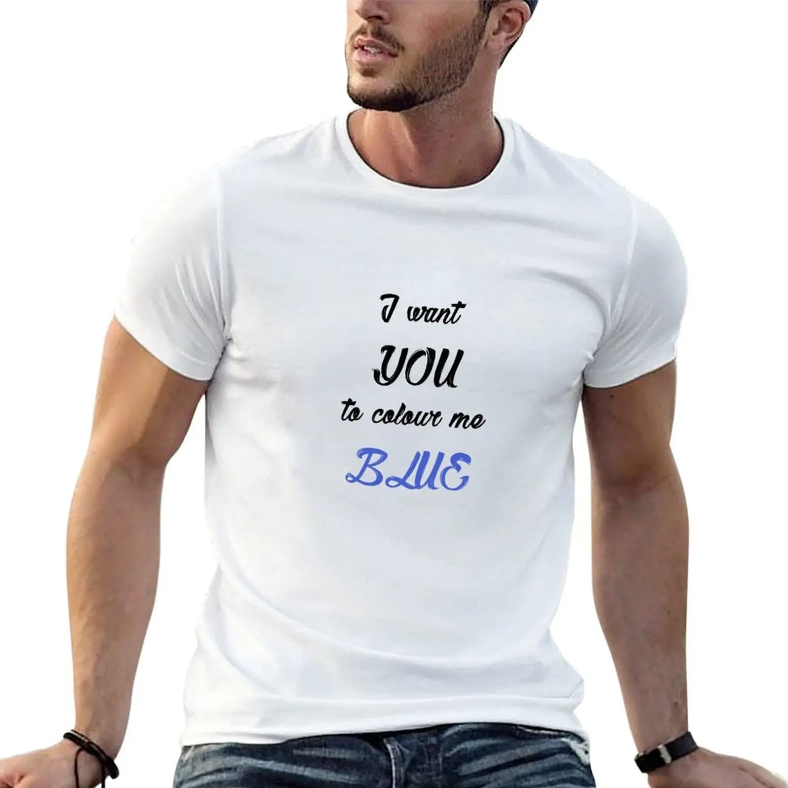 Blue - Troye Sivan Design T-Shirt summer tops blanks Men's t-shirts