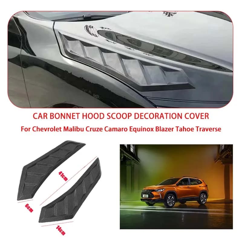 2 Pcs Gloss Black For Chevrolet Hood Vents Bonnet Cover Rubber Front Bonnet Vent car decorations