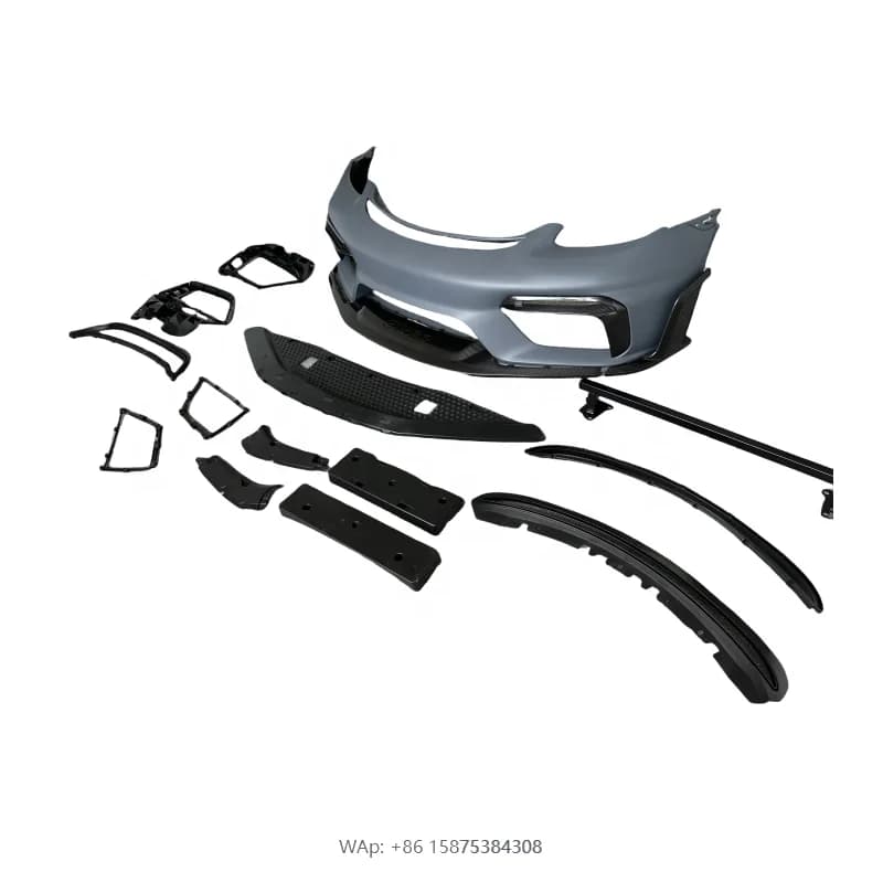 GTRS Style PP Plastic Front Bumper and Dry Carbon Fiber Front Lip Body Kit for 718 Cayman Boxster