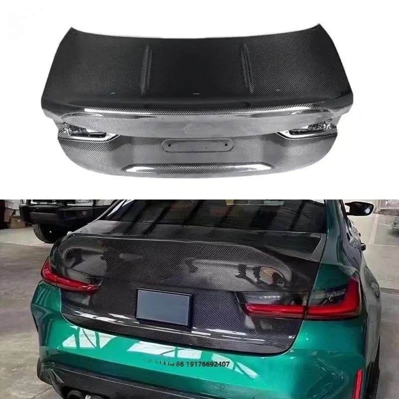 Real Dry Carbon Fiber Trunk Lid Cover for M3 G80 M4 G82 G83 Convert to CSL Style Car Bumper Rear Trunk Lid Cover Body Kit