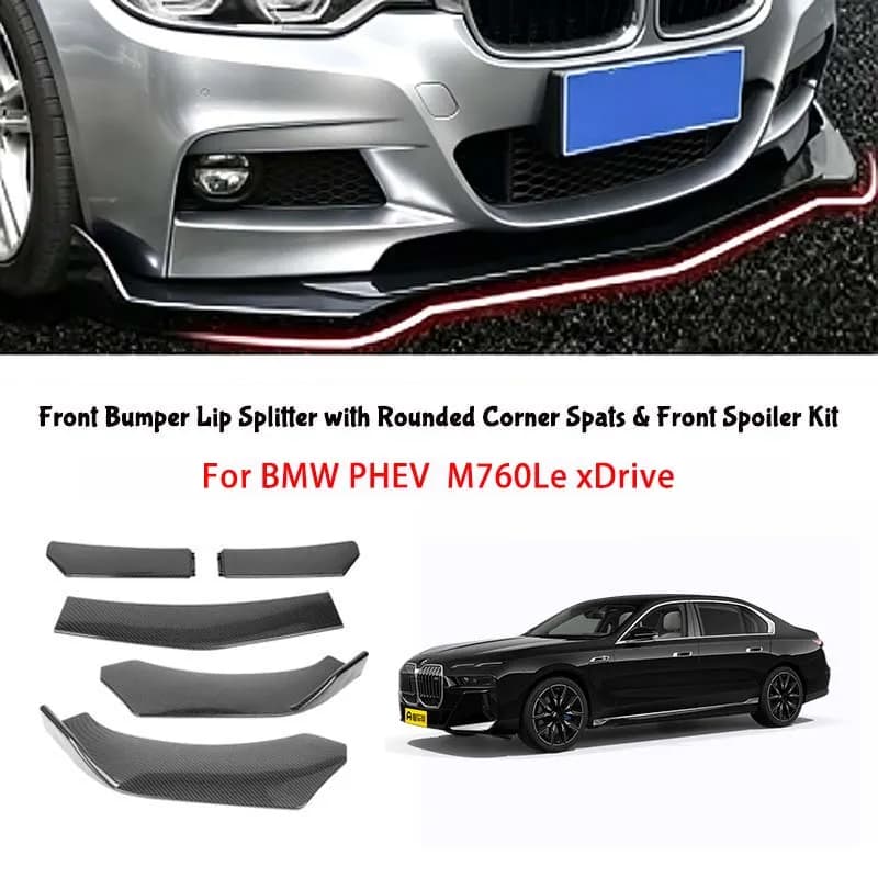 5-Segment Adjustable Front Bumper Lip Splitter Body Kit For BMW PHEV  M760Le xDrive
