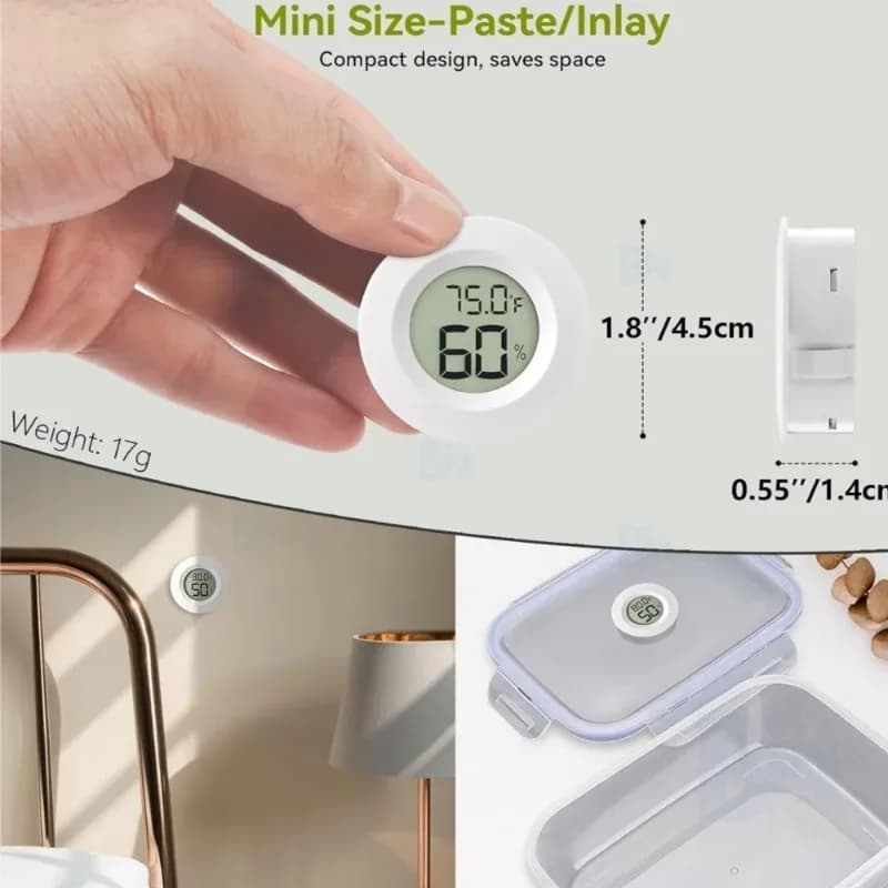 10/8/6/1PCS Mini Hygrometer Thermometer Fahrenheit or Celsius Meter Digital Monitor Indoor Room Round Humidity Temperature Gauge