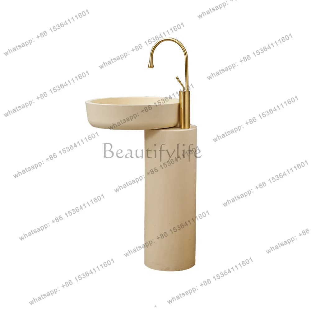 Personalized art column basin, integrated floor-to-ceiling luxury stone homestay hotel wash basin club high-end wash basin