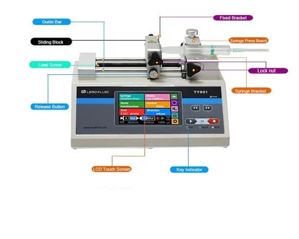 High Precision Laboratory Syringe Pump TYD02-04 Touch Screen