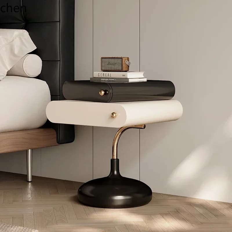 b11-7.1 bedside table simple cream style bedroom small storage minimalist cabinet