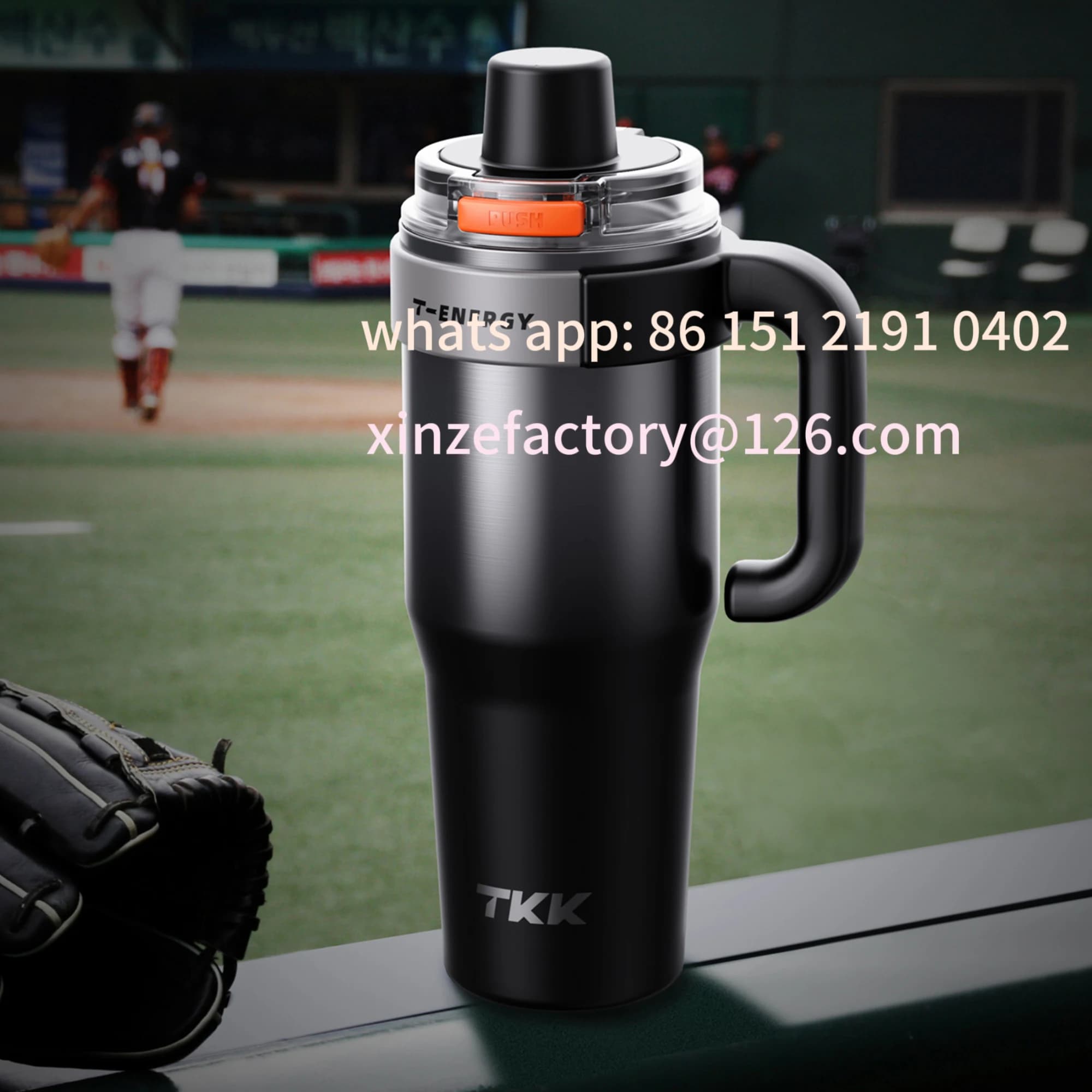 Customizable 40 oz Double Wall Vacuum Tumbler with Handle Cup with Straw and Lid Vacuum Metal Cup Travel Coffee Cup