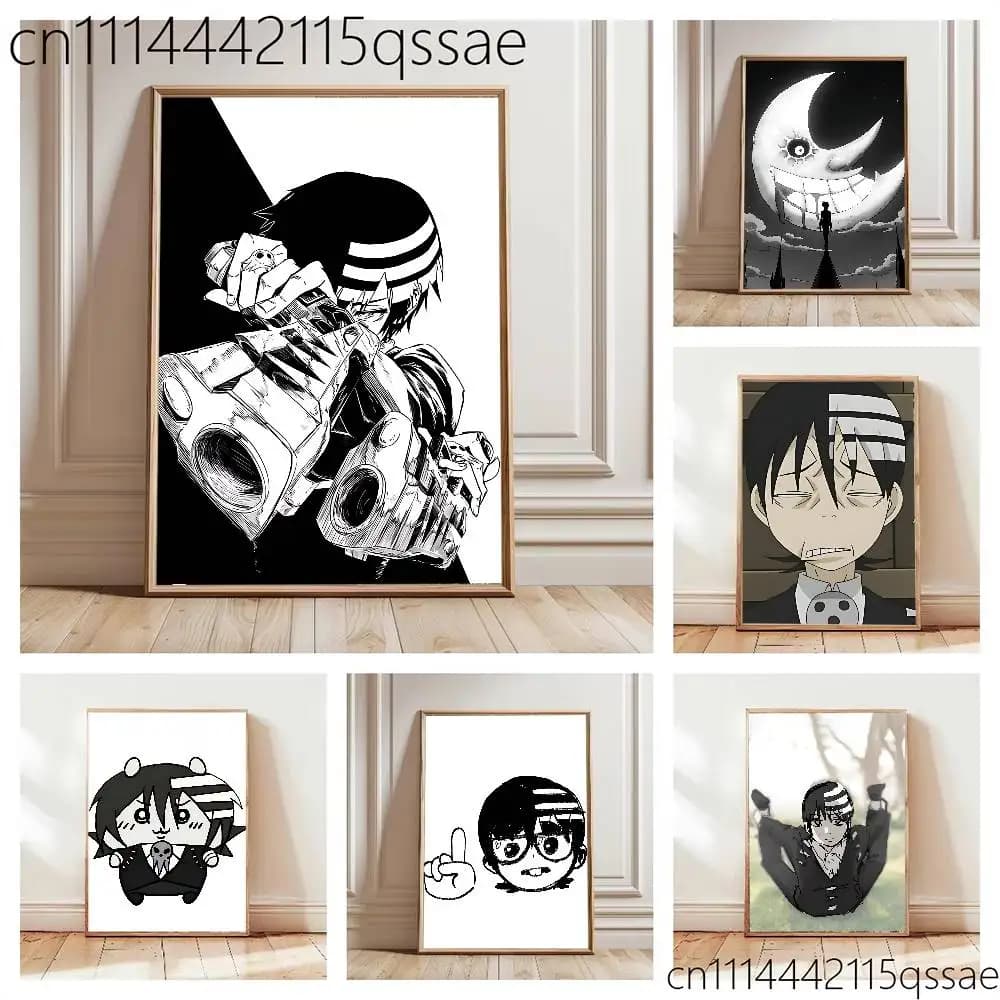 FOR Soul Eater Death the Kid Poster Self-adhesive Art Waterproof Paper Sticker Coffee House Bar Room Wall Decor