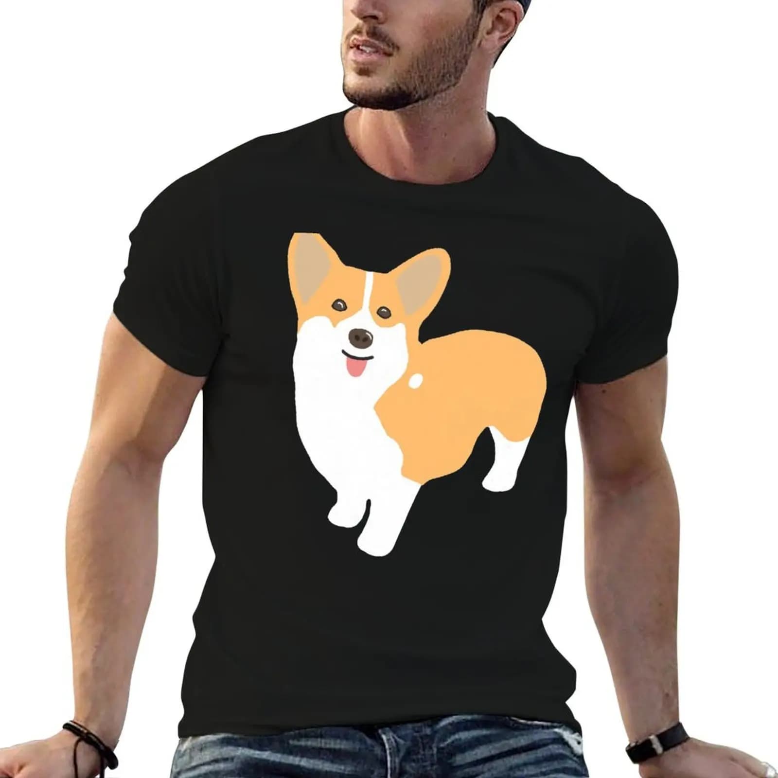 Adorable Corgi T-Shirt tops graphics shirts men