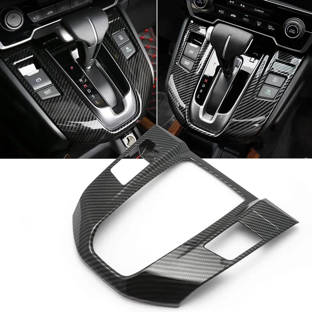 Car Gear Shift Box Panel Cover Trim Protector Carbon Fiber For Honda CR-V CRV 2017 2018 2019 2020 2021 2022