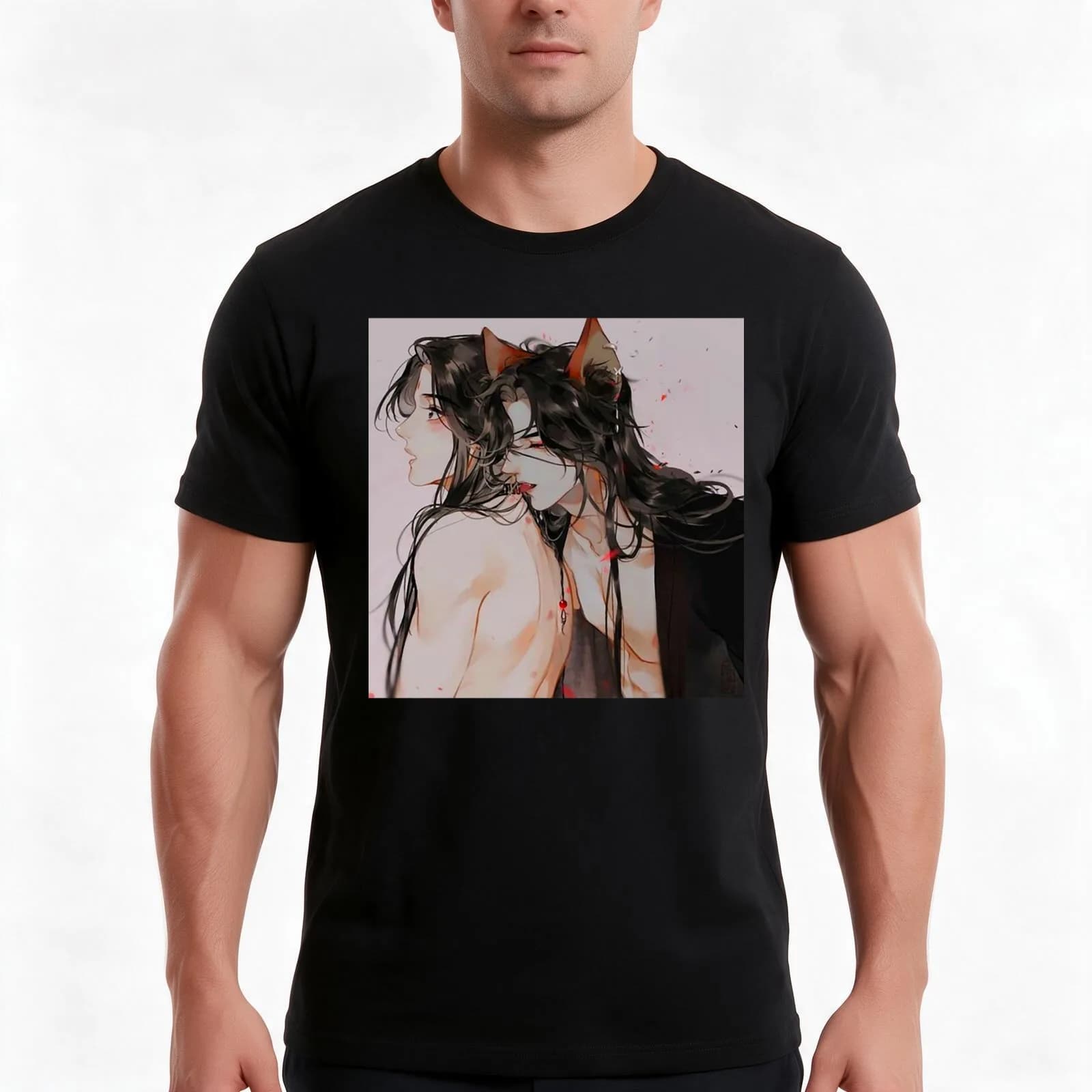 TGCF Hualian T-Shirt, Summer Casual Cotton Tee, Oversized Streetwear Tops, Vintage Graphic Print, Loose Fit Short Sleeve